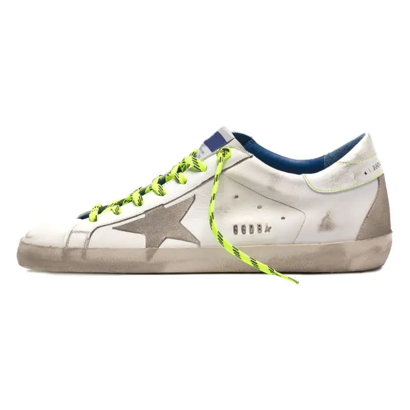 Golden Goose Super Star Cow Leather Low top Stylish Skateboarding Shoes Men's White Gray Yellow