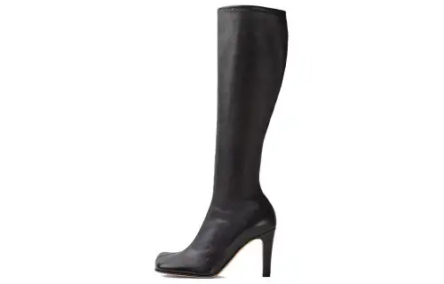 Bottega Veneta BV BLOC Leather Knee high Boots 9cm Women's Black