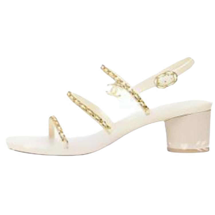 CHANEL 25S One Strap Sandals 5CM Women's White