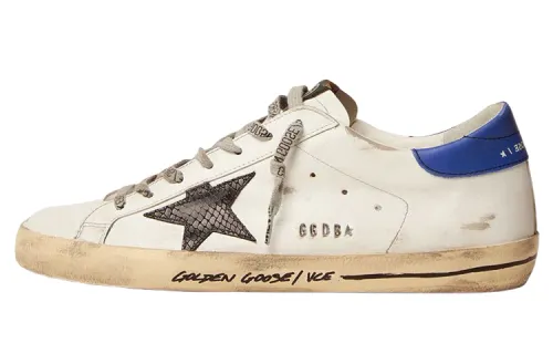 Golden Goose Super Star Stylish Skateboarding Shoes Men's White Distressed
