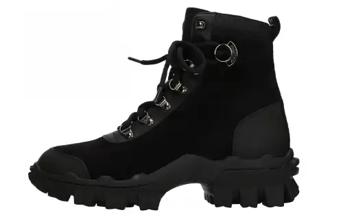 Moncler Leather Short Ankle Boots Women's Black