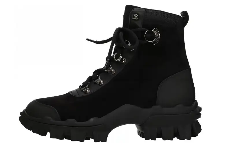 Moncler Leather Short Ankle Boots Women's Black