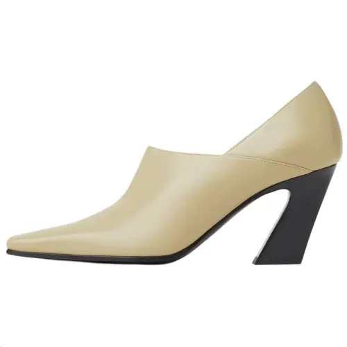 Bottega Veneta Lewis Block Heel High Heels 7.5cm Women's Beige
