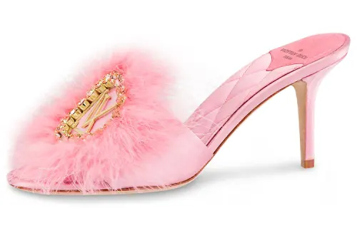 LOUIS VUITTON Slide Slippers Women's Pink