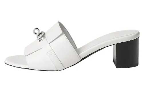 HERMES Slide Slippers 5cm Women's White