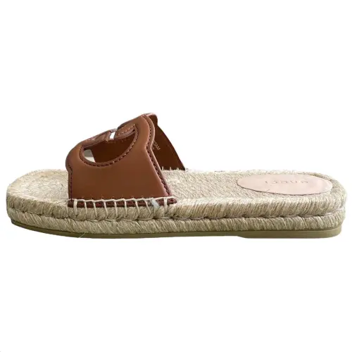 GUCCI Interlocking Slide Slippers Women's Brown