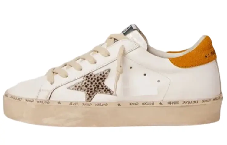 Golden Goose Hi Star Pu Low top Stylish Skateboarding Shoes Women's White Distressed