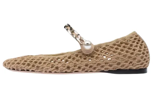 MIU MIU Fabric Casual Shoes Women's Light Brown