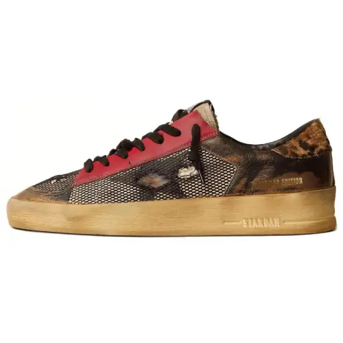 Golden Goose Stardan Leather Comfortable Round Toe Low top Skateboard Shoes Women's Black