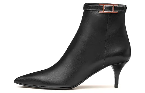 HERMES Blanche Ankle Boots Women's Black