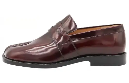 Maison Margiela Mason Margiela Tabi Leather Split Toe Flat Shoes 1.9CM Women's Dark Brown
