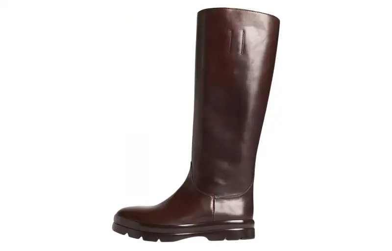 THE ROW Billie Leather Knee high Boots Women's Dark Red