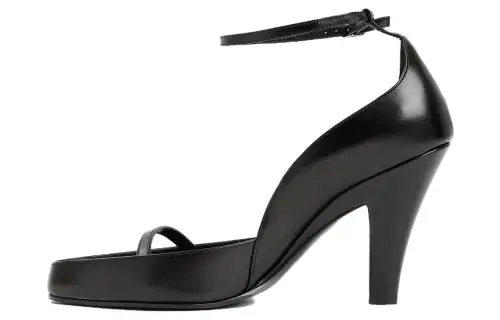 THE ROW Leather One Strap Sandals 8.9cm Women's Black