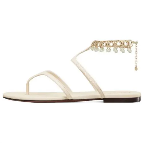 DIOR Leather One Strap Sandals Women's White