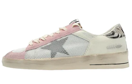 Golden Goose Stylish Skateboarding Shoes Women's Pink Distressed