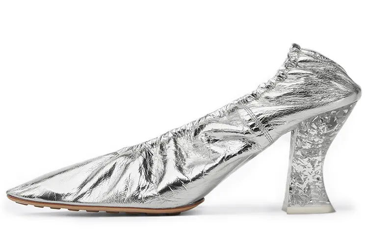 Bottega Veneta Slim Heel High Heels Women's Silver