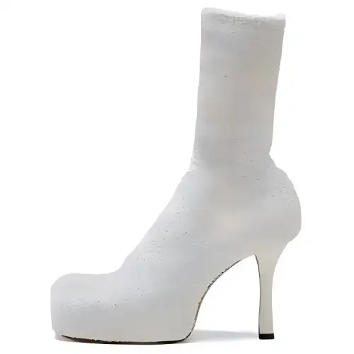 Bottega Veneta The Bold Leather Ankle Boots Women's White