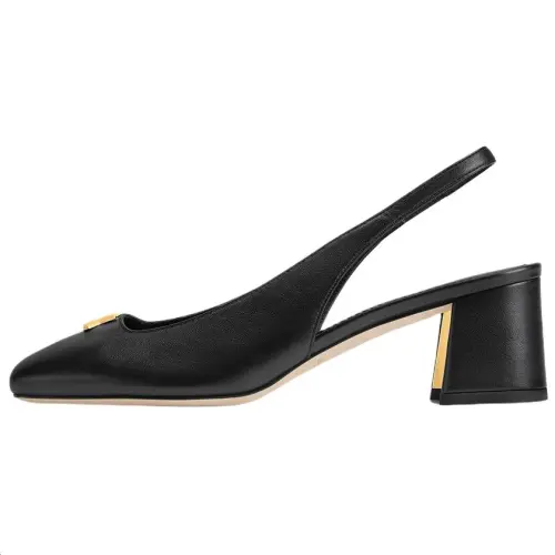 LOUIS VUITTON Swing Chunky Heel High Heels 3.5cm Women's Black