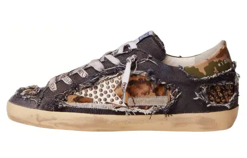 Golden Goose Super Star Lab Leather Stylish Skateboarding Shoes Men's Brown Distressed