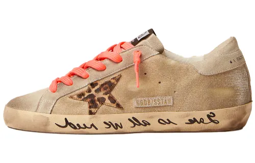 Golden Goose Super Star Leather Low top Skateboard Shoes Women's Yellow Brown Red Distressed