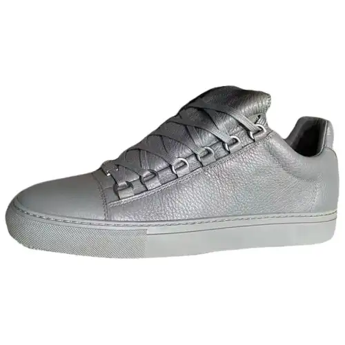 Balenciaga Arena Leather Low top Skateboard Shoes Men's Gray