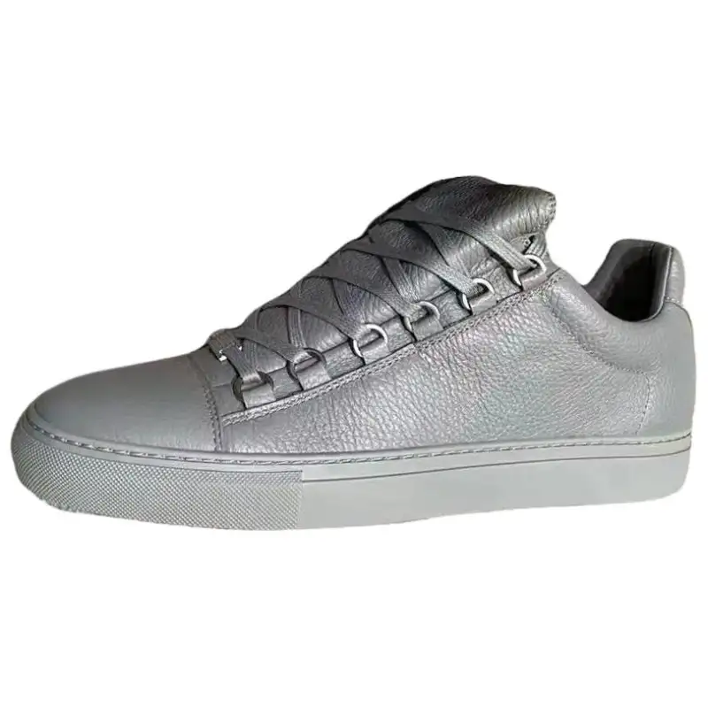 Balenciaga Arena Leather Low top Skateboard Shoes Men's Gray