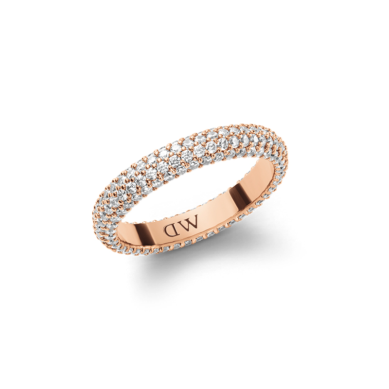 Daniel Wellington Daniel Wellington Star Series Rose Gold Sparkling Light Luxury High-end Fashion Synthetic Cubic Zirconia Brass Ring Women's