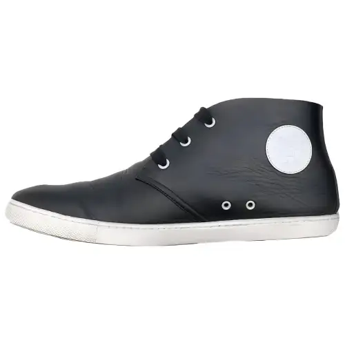 HERMES Leather Casual Shoes Men's Black