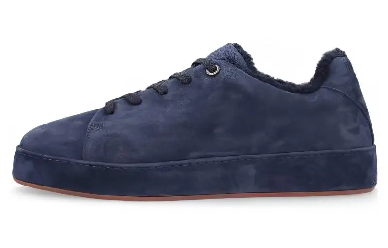 Loro Piana Suede Low top Skateboard Shoes Men's Blue