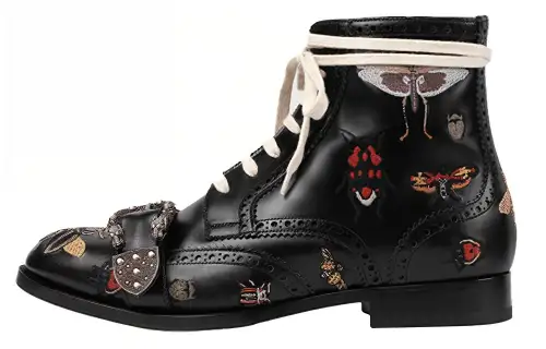GUCCI QUEERCORE Cow Leather Ankle Boots Men's Black