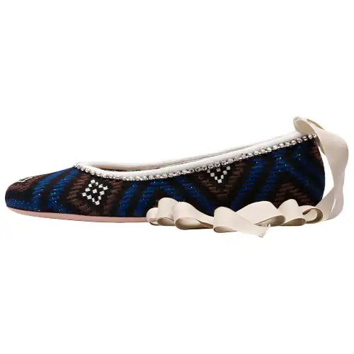 MIU MIU Fabric Casual Shoes Women's Black Blue