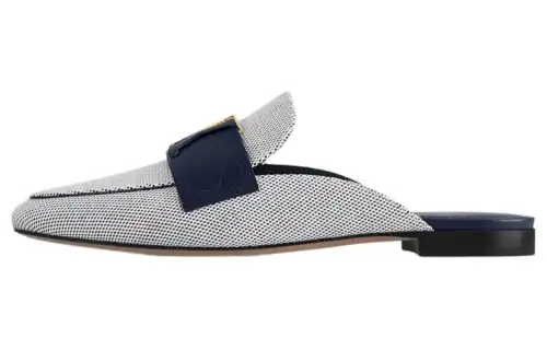 LOUIS VUITTON Capri Metal Detail Quick Dry Closed Toe Slippers Women's Blue