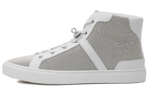 HERMES Daydream Leather High top Stylish Skateboarding Shoes Men's Purple White