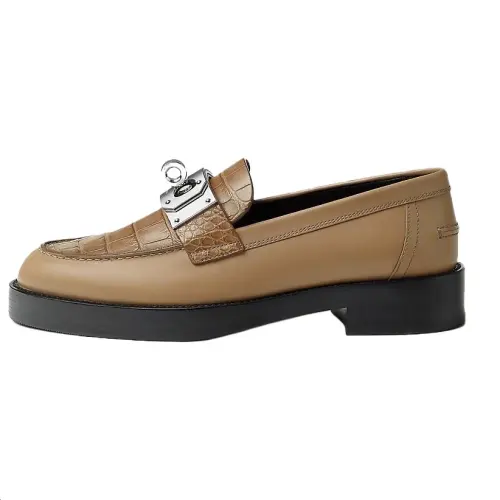 HERMES HOT Loafers 4cm Women's Brown
