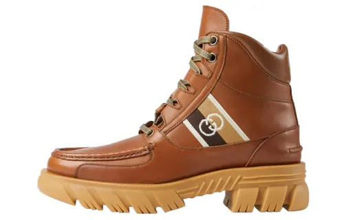 GUCCI Ankle Boot With Interlocking G Brown