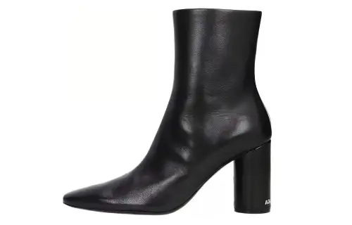 Balenciaga Oval Leather Ankle Boots Women's Black