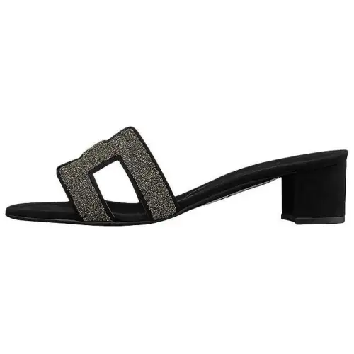 HERMES Oasis Slide Slippers Women's Gilded Black
