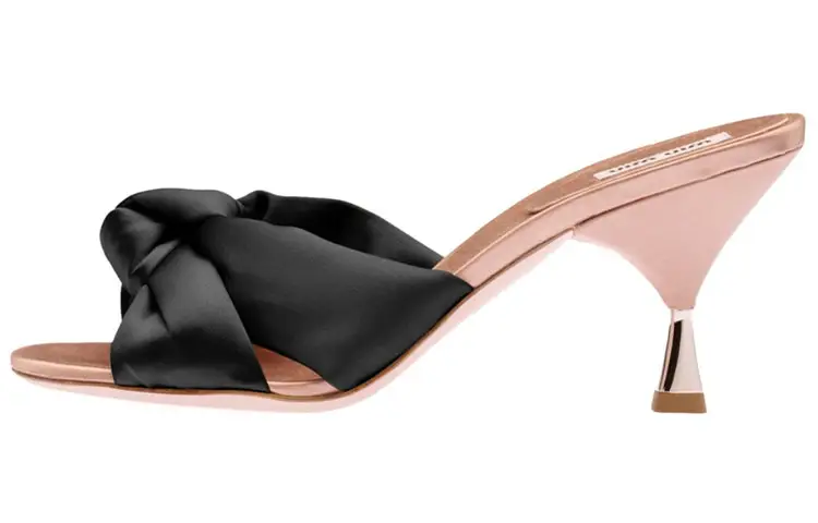 MIU MIU Slide Slippers Women's Black