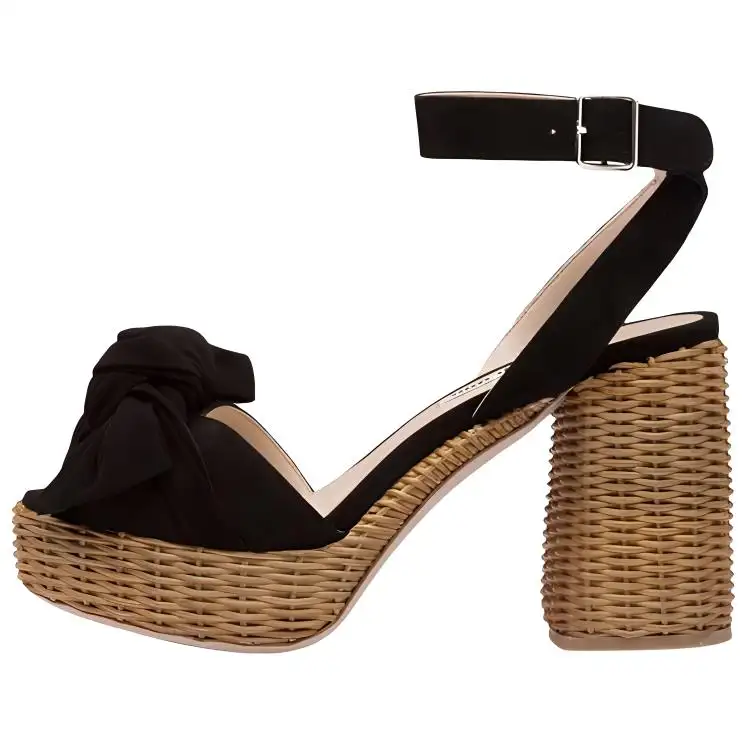 MIU MIU Fashion One Strap Sandals Women's Black