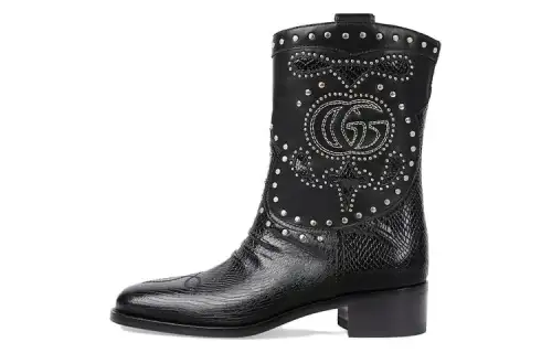 GUCCI Double G Leather Boots