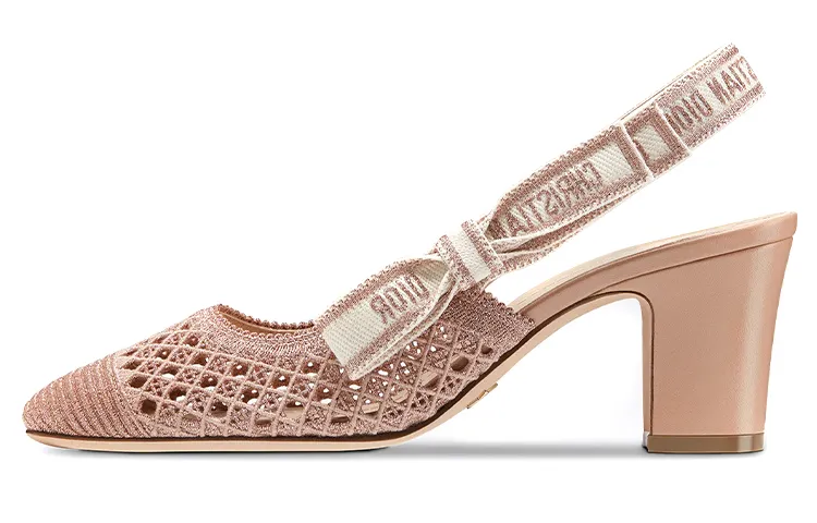 DIOR Moi Block Heel High Heels Women's Pink