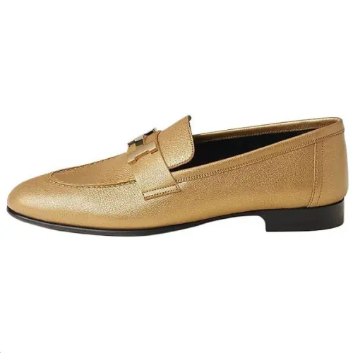 HERMES PARIS Loafers 1.7CM Women's Gold