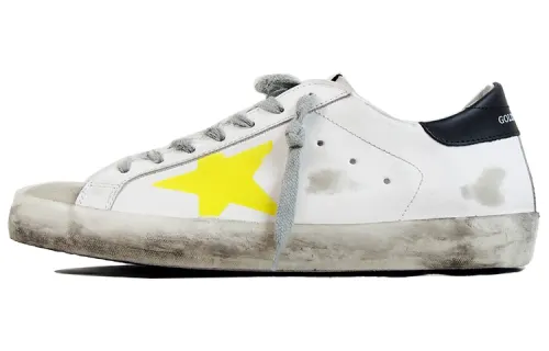 Golden Goose Super Star Cow Leather Flat Low top Skateboard Shoes Men's White