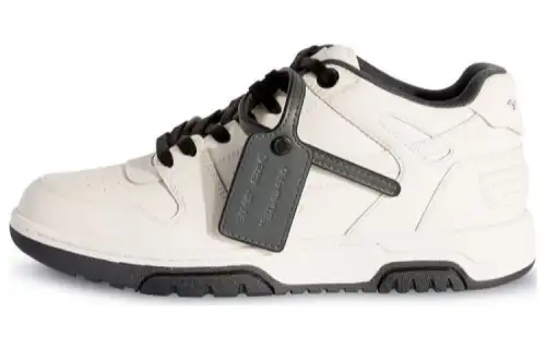OFF WHITE Out Of Office Cow Leather Low top Skateboard Shoes Men's White