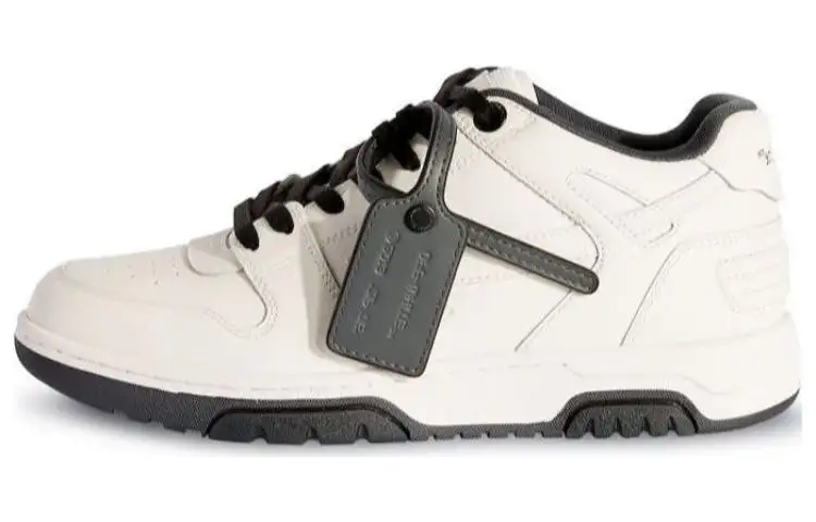 OFF WHITE Out Of Office Cow Leather Low top Skateboard Shoes Men's White