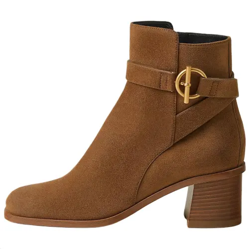 HERMES Jill Ankle Boots 6CM Women's Brown