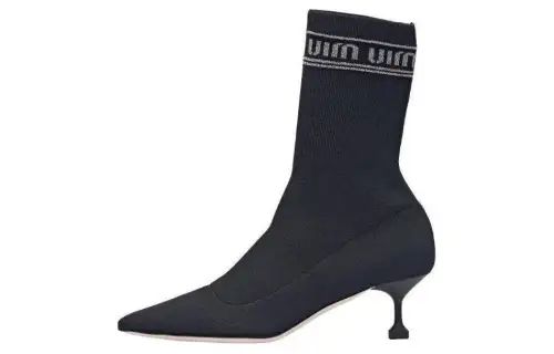MIU MIU Fabric Ankle Boots Women's Black