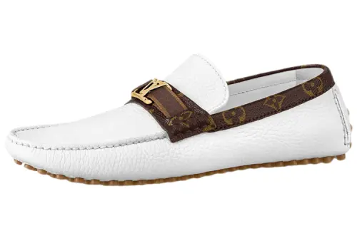 LOUIS VUITTON Hockenheim Gommino Loafers Men's White