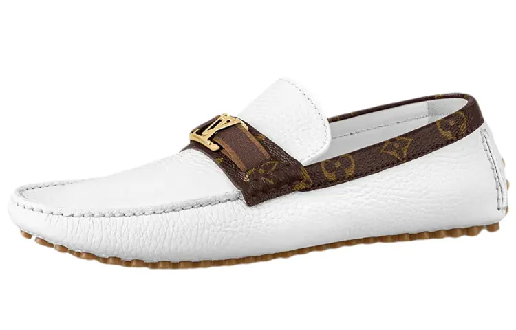 LOUIS VUITTON Hockenheim Gommino Loafers Men's White