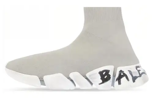 Balenciaga Speed 2.0 Graffiti Recycled Knit Grey White